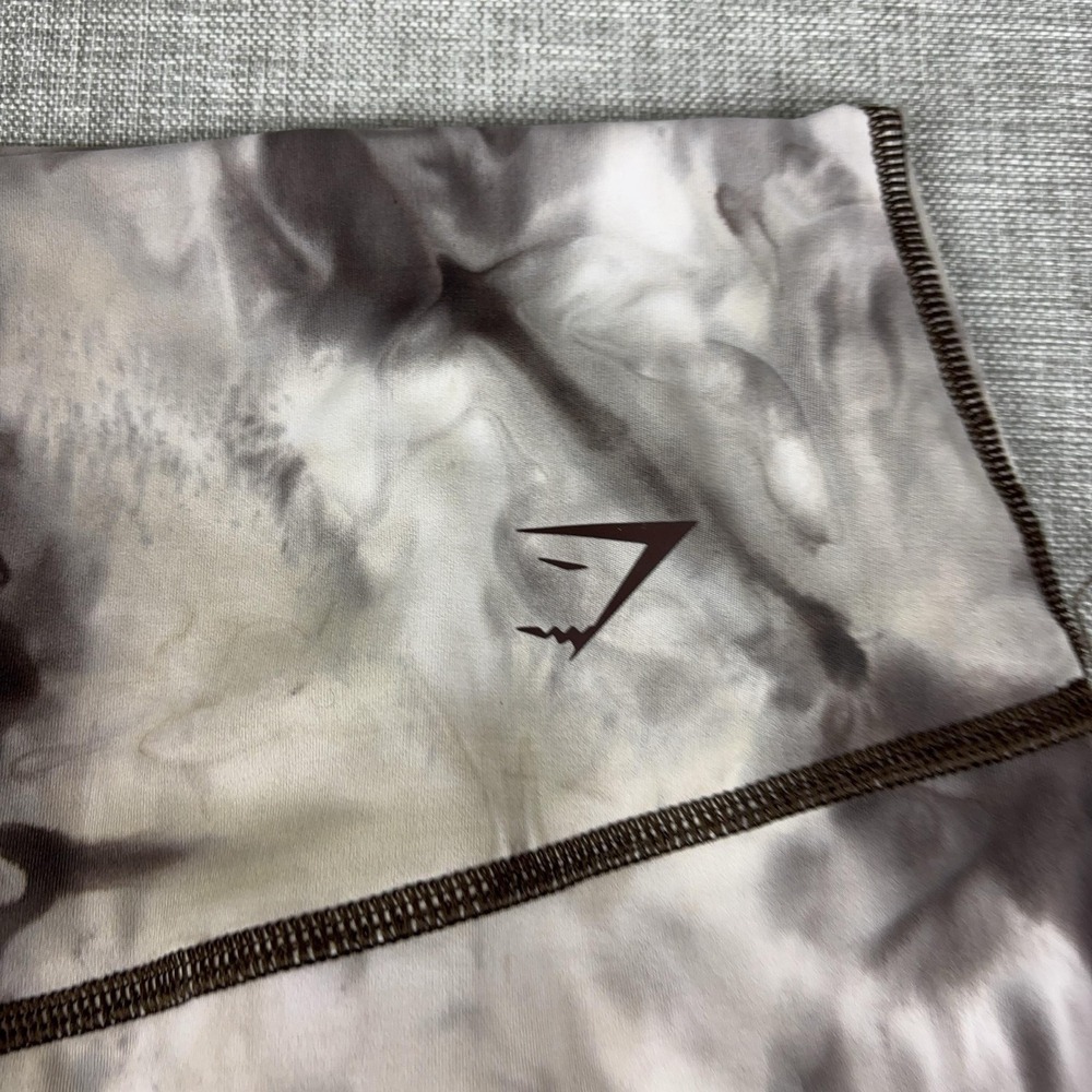 Gymshark Ori Leggings Womens XL Gray Cream Marble Print High Rise 7/8 Yoga - Picture 2 of 8